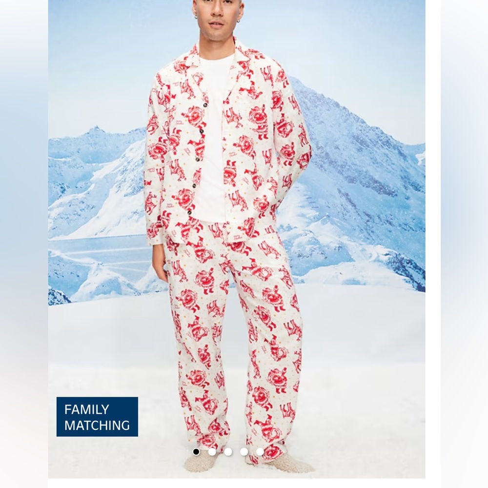 MENS Red and White Pajamas